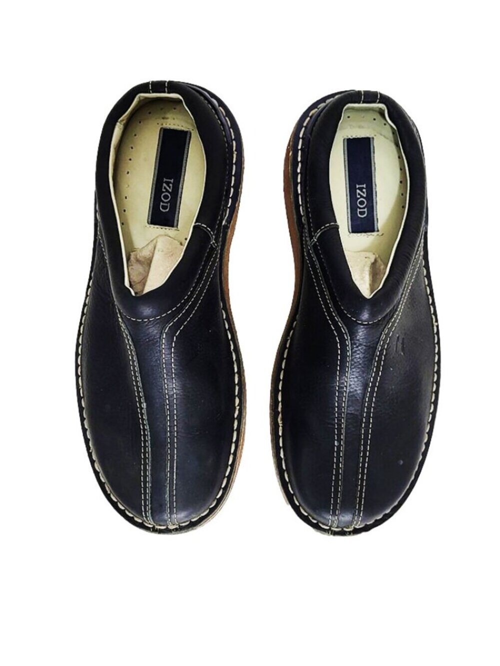 Izod Black Slip-On Grosden Loafers with Contrast Stitch Women 8 1/2 New